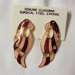 New Vintage Genuine Cloisonne Bird Earrings -Parrot